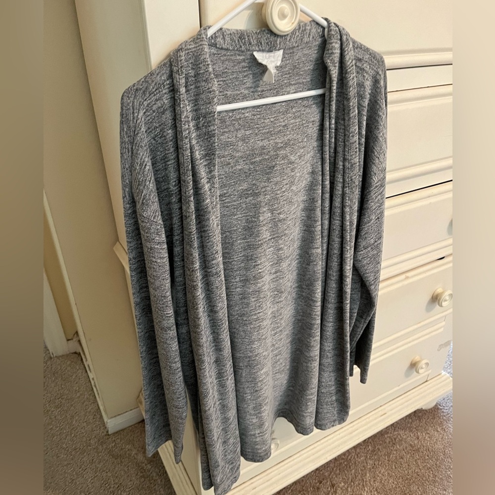 GUC LOFT Lounge Cardigan in Heather Gray XL